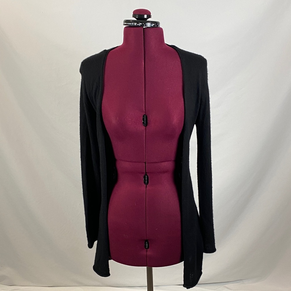 Black Open Front 100% Cashmere Cardigan - Picture 3 of 5